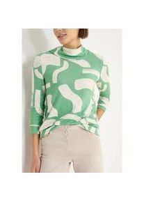 Sweater Cecil, Damen, Gr. XXL (46), bamboo gr&uuml;n melange, Sweatware, Obermaterial: 67% Viskose, 28% Polyester, 5% Elasthan, gemustert, normal h&uuml;ftbedeckend, B&uuml;ndchen, Sweatshirts Sweater, mit grafischem Muster