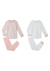 Tchibo - 2 Kinder-Pyjamas - M&auml;dchen - Gr. 134/140 - wei&szlig;/print