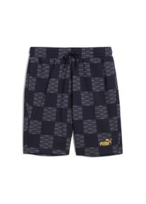 Trainingsshorts Puma "UNITED AOP SHORTS 10" TR", Herren, Gr. L, N-Gr, blau (new navy), Sweatware, Obermaterial: 68% Baumwolle, 32% Polyester, bedruckt, regular fit ca. Mitte Knie, Hosen Trainingsshorts, sportlicher Stil, mit Eingrifftaschen, Regular Fit