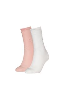 Socken Calvin Klein Jeans "CKJ WOMEN SOCK 2P AO TERRY LOGO ECOMM", Damen, pink (wei&szlig;, pink), Baumwollmischung, unifarben, normal, Socken Socken, mit dezenter Allover-Stickerei