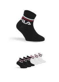 Kurzsocken Fila "JUNIOR UNISEX QUARTER PLAIN SOCKS", M&auml;dchen, Gr. 27-30, schwarz-wei&szlig; (schwarz, wei&szlig;), Baumwollmischung, unifarben, normal, Socken Kurzsocken, mit eingestricktem Logo im B&uuml;ndchen, Kindersocken