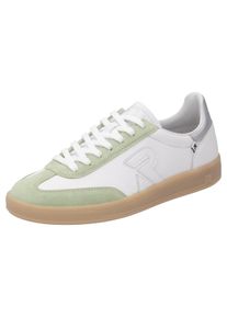 Sneaker RIEKER SPORT "San Diego Swing2GO", Damen, Gr. 38, gr&uuml;n (wei&szlig;, mint), Leder, Veloursleder, Schuhe Sneaker, Retro-Sneaker, Freizeitschuh, Halbschuh mit herausnehmbarem Fu&szlig;bett