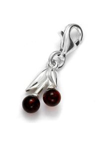 Kettenanh&auml;nger OSTSEE-SCHMUCK "- Kirsche - Silber 925/000 - Bernstein" Gr. 24, silber (silber 925, silberfarben, wei&szlig;), Schmuckanh&auml;nger, Damen, Silber 925 (Sterlingsilber), Kettenanh&auml;nger
