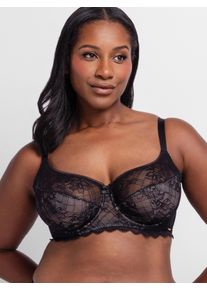 Fullcup-BH Dorina "Hasina", Damen, Gr. 70, Cup D, schwarz, Spitze, Obermaterial: 65% Polyamid, 23% Polyester, 12% Elasthan, unifarben, BHs Fullcup-BH, leicht gepolsterte Cups, Spitze