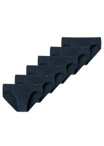 Slip Schiesser "Slip 6er Pack", Herren, Gr. L, blau (dunkelblau), Obermaterial: 95% Baumwolle CO. 5% Elasthan EL., Unterhosen Slip
