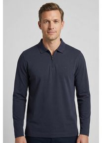 Langarmshirt Fynch-Hatton, Herren, Gr. M, navy, Web, Obermaterial: 100% Baumwolle, unifarben, normal h&uuml;ftbedeckend, Rundhals, Shirts Langarmshirt, normale Passform, mit Zipper, mit Hemdkragen, h&uuml;ftbedeckende L&auml;nge