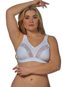 B&uuml;gelloser BH ELBRINA, Damen, Gr. 85, Cup B, wei&szlig;, Spitze, Obermaterial: 95% Baumwolle, 5% Elasthan, unifarben, bequem, BHs B&uuml;gelloser BH, mit Spitze, mit Schleife, breite Tr&auml;ger, ohne B&uuml;gel, Baumwollmix