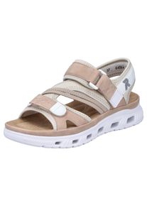 Trekkingsandale RIEKER SPORT, Damen, Gr. 43, rosa (altrosa, creme), Lederimitat, Textil, Schuhe Trekkingsandale, Outdoorsandale, Sommerschuh, Sandale mit praktischen Klettverschl&uuml;ssen