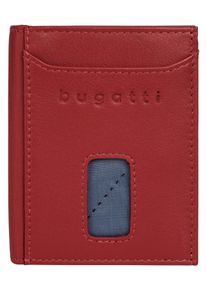 Geldb&ouml;rse Bugatti "SECURE SLIM", Damen, rot, Leder, leicht gl&auml;nzend, unifarben, Kleinlederwaren Geldb&ouml;rse, echt Leder