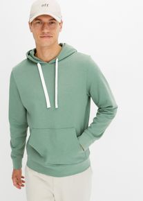 Hoodie bonprix "Hoodie aus reiner Baumwolle", Herren, Gr. 52/54 (L), gr&uuml;n (piniengr&uuml;n), Obermaterial: 100% Baumwolle, unifarben, regular fit, Sweatshirts Hoodie, Regular Fit, mit K&auml;ngurutasche, weich angeraute Innenseite
