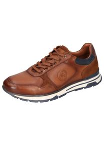 Sneaker Lerros, Herren, Gr. 43, braun (cognac), Leder, used, Schuhe Sneaker, mit Rei&szlig;verschluss, Schn&uuml;rschuh, Freizeitschuh, Halbschuh