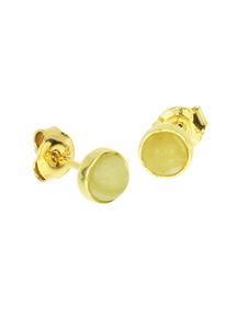 Paar Ohrstecker OSTSEE-SCHMUCK "- Classic 5 mm - Silber 925/000, vergoldet - Bernstein" Gr. 6, gold (goldfarben, gelb), Ohrringe, Damen, Silber 925 (Sterlingsilber), Paar Ohrstecker