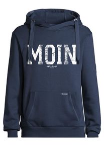 Kapuzenpullover SALZHAUT "Hoodie HEFF - MOIN", Herren, Gr. S, blau (navy, wei&szlig;), Obermaterial: 55% Baumwolle CO. 45% Polyester PES., Pullover Kapuzenpullover