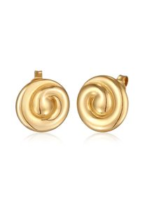 Paar Ohrstecker Elli "Ohrringe Spirale Rund Kreis 925 Silber vergoldet", gold, Ohrringe, Damen, Silber 925 (Sterlingsilber), Paar Ohrstecker