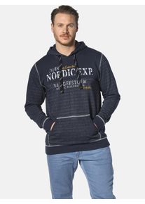Kapuzensweatshirt Jan Vanderstorm "Sweatshirt BJOMOLF", Herren, Gr. XL, blau (dunkelblau), Obermaterial: 70% Baumwolle CO. 30% Polyester COOLMAX PES(Coolmax)., Sweatshirts Kapuzensweatshirt