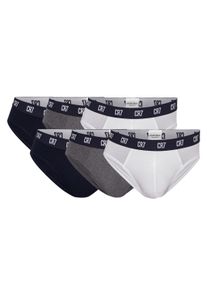 Slip CR7 "Slip CR7 Basic, Slip, 6-pack 6er Pack", Herren, Gr. XXL, bunt (wei&szlig;, grau, dunkelblau), Obermaterial: 95% Baumwolle CO. 5% Elasthan EL., Unterhosen Slip