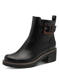Stiefelette Marco Tozzi, Damen, Gr. 41, schwarz, Lederimitat, unifarben, Schuhe Stiefelette, Blockabstz, Herbstboots in veganer Verarbeitung
