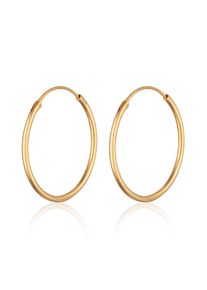 Paar Creolen Elli "Ohrringe Creolen Rund Basic Klassisch 925 Silber" Gr. 21, gold, Ohrringe, Damen, ohne Stein, Silber 925 (Sterlingsilber), Paar Creolen