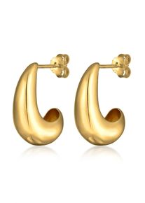 Paar Ohrstecker Elli "Ohrringe Ohrstecker Tropfen 925 Silber" Gr. 23, gold, Ohrringe, Damen, ohne Stein, Silber 925 (Sterlingsilber), Paar Ohrstecker