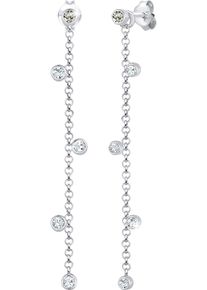 Paar Ohrh&auml;nger Elli "Schmuck Geschenk Silber 925 Ohrringe", silber (silberfarben, grau, kristallwei&szlig;, grau, kristallwei&szlig;), Ohrringe, Damen, Silber 925 (Sterlingsilber), Paar Ohrh&auml;nger, mit Glasstein