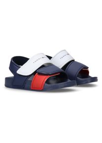 Badesandale Tommy Hilfiger, M&auml;dchen, Gr. 32, bunt (blau, rot, wei&szlig;), Synthetik, Schuhe Badesandale, Badeschuh, Wassersandale, Sommerschuh mit Klettverschl&uuml;ssen