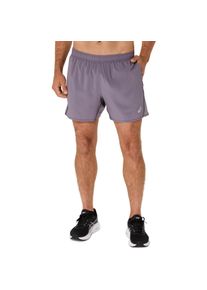 Laufshorts asics "asics CORE 5IN SHORT", Herren, Gr. XXL, N-Gr, grau (lavender grau), Obermaterial: 90% Polyester, 10% Elasthan, Hosen Laufshorts