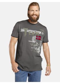T-Shirt Jan Vanderstorm "T-Shirt S&Ouml;LVE", Herren, Gr. XL, grau (dunkelgrau), Obermaterial: 70% Baumwolle CO. 30% Polyester COOLMAX PES(Coolmax)., Shirts T-Shirt