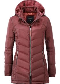 Steppmantel DEPROC Active "AEMILIA LONG WOMEN", Damen, Gr. 36 (S), rot (weinrot), 100% Polyester, mit Gummizug, M&auml;ntel Steppmantel, auch in Gro&szlig;en Gr&ouml;&szlig;en erh&auml;ltlich