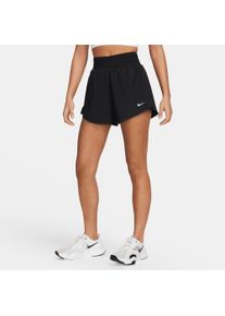 Shorts Nike "Nike One Women's Dri-FIT High-Waisted 3" 2-in-1 Shorts", Damen, Gr. XXL, N-Gr, schwarz, reflective silv, Obermaterial: 100% Polyester, Hosen Shorts, f&uuml;r Fitness und vielseitige Aktivit&auml;ten