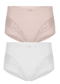 Miederslip SuSa "2er Pack Miederslip London", Damen, Gr. 40, bunt (nude wei&szlig;), Stoff, Obermaterial: 75% Polyamid PA. 25% Elasthan EL., Unterhosen Miederslip