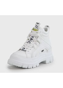 Schn&uuml;rboots Buffalo "ASPHA NC MID", Damen, Gr. 40, wei&szlig;, Lederimitat, Schuhe Schn&uuml;rboots, Plateauboots, Schn&uuml;rstiefelette, High Top Sneaker in monochromer Optik