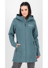 Fleecejacke DEPROC Active "GLORY APRIL", Damen, Gr. 40 (M), grau (smoke), 100% Polyester, figurbetont, gerader Abschluss, Jacken Fleecejacke, mit 2-Wege-Rei&szlig;verschluss