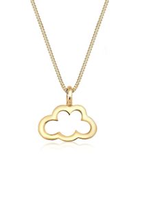 Kette mit Anh&auml;nger Elli "Halskette Wolke Anh&auml;nger 925 Sterling Silber vergoldet" Gr. 45, gold, Halsketten, Damen, ohne Stein, Silber 925 (Sterlingsilber), Kette mit Anh&auml;nger