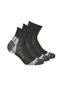 Kurzsocken Fila "Socken Fila QUARTER UNISEX SOCKS MULTISPORT 3P 3er Pack", Damen, Gr. 43-46, schwarz, Obermaterial: 87% Polyester PES. 10% Baumwolle CO. 3% Elasthan EL., Socken Kurzsocken