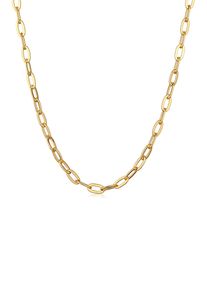 Kette ohne Anh&auml;nger Elli "Halskette Gliederkette Oval Silberfarben" Gr. 47, gold, Halsketten, Damen, ohne Stein, Messing, Kette ohne Anh&auml;nger