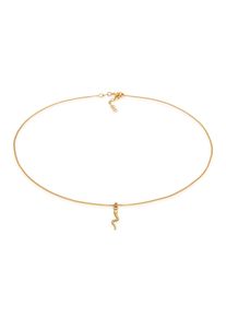 Choker Elli "Halskette Choker Schlange Snake 925 Silber" Gr. 36, gold, Halsketten, Damen, ohne Stein, Silber 925 (Sterlingsilber), Choker