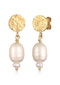 Paar Ohrstecker Elli Premium "Ohrringe S&uuml;&szlig;wasserperlen Barock 925 Silber vergoldet" Gr. 27, gold, Ohrringe, Damen, 27, ohne Stein, Silber 925 (Sterlingsilber), Paar Ohrstecker