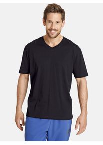 T-Shirt Jan Vanderstorm "Doppelpack T-Shirt OSMO", Herren, Gr. 4XL, schwarz, Obermaterial: 100% Baumwolle CO., regular fit normal, V-Ausschnitt, Shirts T-Shirt