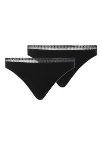 String Chantelle "String Tanga Cozy Chic 2P 2er Pack", Damen, Gr. XL, schwarz, Obermaterial: 80% Modal CMD. 20% Elasthan EL., Unterhosen String