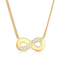 Silberkette Elli "Halskette Infinity Symbol Liebe 925 Silber, mit Kristallen von Swarovski" Gr. 40, gold, Halsketten, Damen, Silber 925 (Sterlingsilber), Silberkette