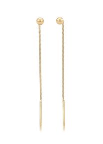 Paar Ohrh&auml;nger Elli "Ohrringe Ohrh&auml;nger Geo Kugel Basic Durchzieher 925 Silber" Gr. 68, gold, Ohrringe, Damen, ohne Stein, Silber 925 (Sterlingsilber), Paar Ohrh&auml;nger
