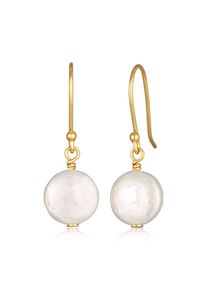 Paar Ohrh&auml;nger Elli "Ohrringe Perle Barock Ohrh&auml;nger 925 Silber vergoldet" Gr. 30, gold, Ohrringe, Damen, ohne Stein, Silber 925 (Sterlingsilber), Paar Ohrh&auml;nger