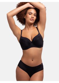 B&uuml;gel-BH Dorina "Carmen", Damen, Gr. 95, Cup D, schwarz, Microtouch, Obermaterial: 63% Polyamid, 27% Polyester, 10% Elasthan, gestreift, unifarben, bequem, BHs B&uuml;gel-BH, leicht gepolstert, geformte Cups, weich, Mikrofaser