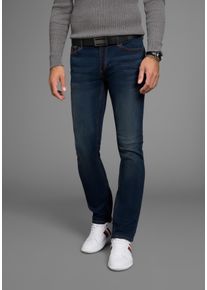 Straight-Jeans Bruno Banani "Hutch", Herren, Gr. 36, L&auml;nge 30, blau (dunkelblau), Denim/Jeans, Obermaterial: 98% Baumwolle, 2% Elasthan, unifarben, normal lang, Jeans Straight-Jeans, gerade geschnittenes Bein, niedrige Leibh&ouml;he, regul&auml;re Passform, Topseller