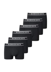 Boxershorts Schiesser "Boxershort 3PACK Shorts 6er Pack", Herren, Gr. XL, schwarz, Obermaterial: 95% Baumwolle CO. 5% Elasthan EL., Unterhosen Boxershorts