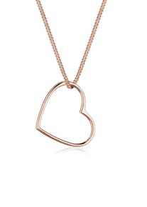 Kette mit Anh&auml;nger Elli "Halskette Herz Anh&auml;nger Liebe Cut Out 925 Silber" Gr. 45, rosa (rosegold), Halsketten, Damen, 45, ohne Stein, Silber 925 (Sterlingsilber), Kette mit Anh&auml;nger