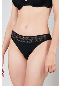 JOOP! Tanga JOOP "Beautiful", Damen, Gr. 34, schwarz, Obermaterial: 84% Polyamid, 16% Elasthan, unifarben, k&ouml;rpernah, Unterhosen Tanga, mit Spitzen-Details im Cornflower-Design