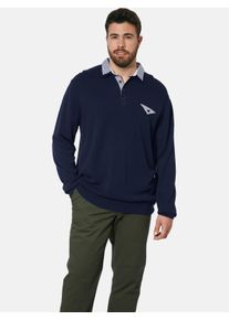Rundhalspullover CHARLES COLBY "Pullover EARL QUINVINE", Herren, Gr. L, blau (dunkelblau), Obermaterial: 55% Polyacryl PAN. 45% Baumwolle CO., Pullover Rundhalspullover
