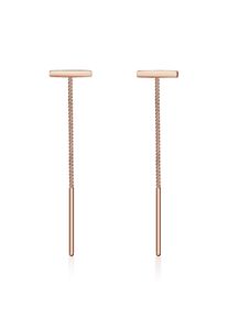 Paar Ohrh&auml;nger Elli "Ohrringe Durchzieher Kette Geo Trend Stift 925 Silber" Gr. 50, rosa (rosegold), Ohrringe, Damen, ohne Stein, Silber 925 (Sterlingsilber), Paar Ohrh&auml;nger