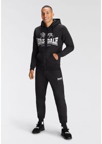 Jogginganzug Lonsdale "YETLINGTON", Herren, Gr. XL, schwarz, Obermaterial: 60% Baumwolle, 40% Polyester, Sportanz&uuml;ge Jogginganzug